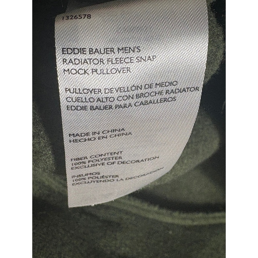 Eddie Bauer Mens Radiator Fleece Snap Mock Pullover Green Heather Large 1326578 - Picture 4 of 7